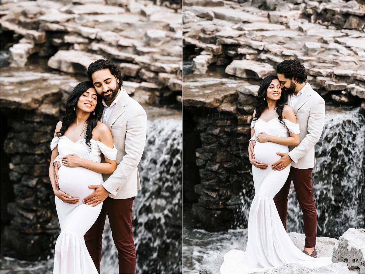 Affectionate Maternity Couple Posed Hugging For Dfw Pregnancy Photographer