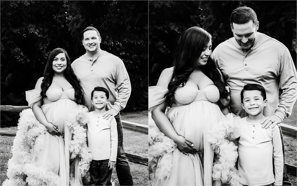 Maternity Photoshoot With Young Son Smiling At Parents 