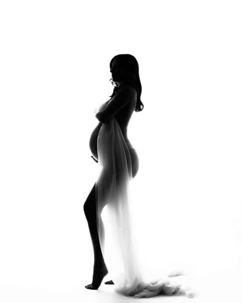 Silhouette Black And White Maternity Photos Take By Dfw Pregnancy Photographer