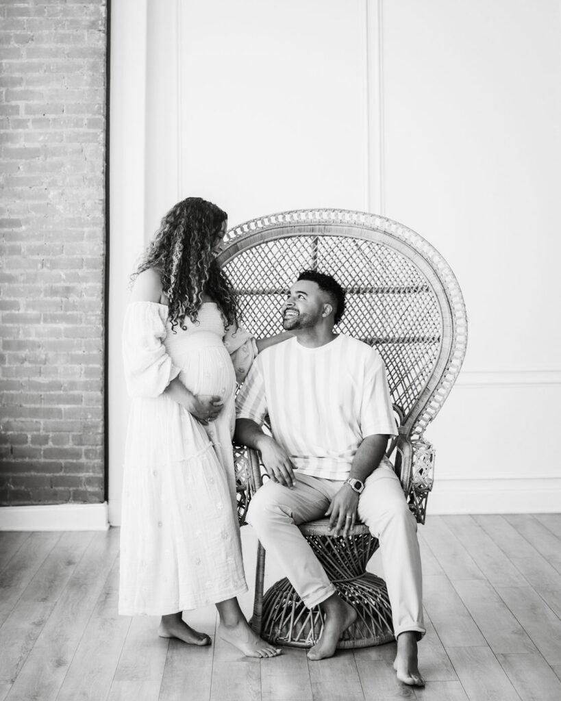 Why Experience Matters In Maternity Photography 7 Luxury Maternity Portrait Of Expecting Couple During A Dallas Studio Maternity Session