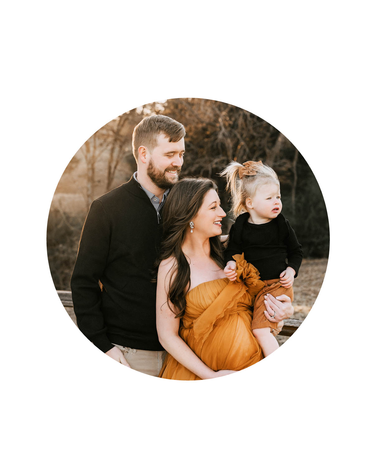 Outdoor maternity photography in Dallas capturing an expectant couple in a romantic natural setting