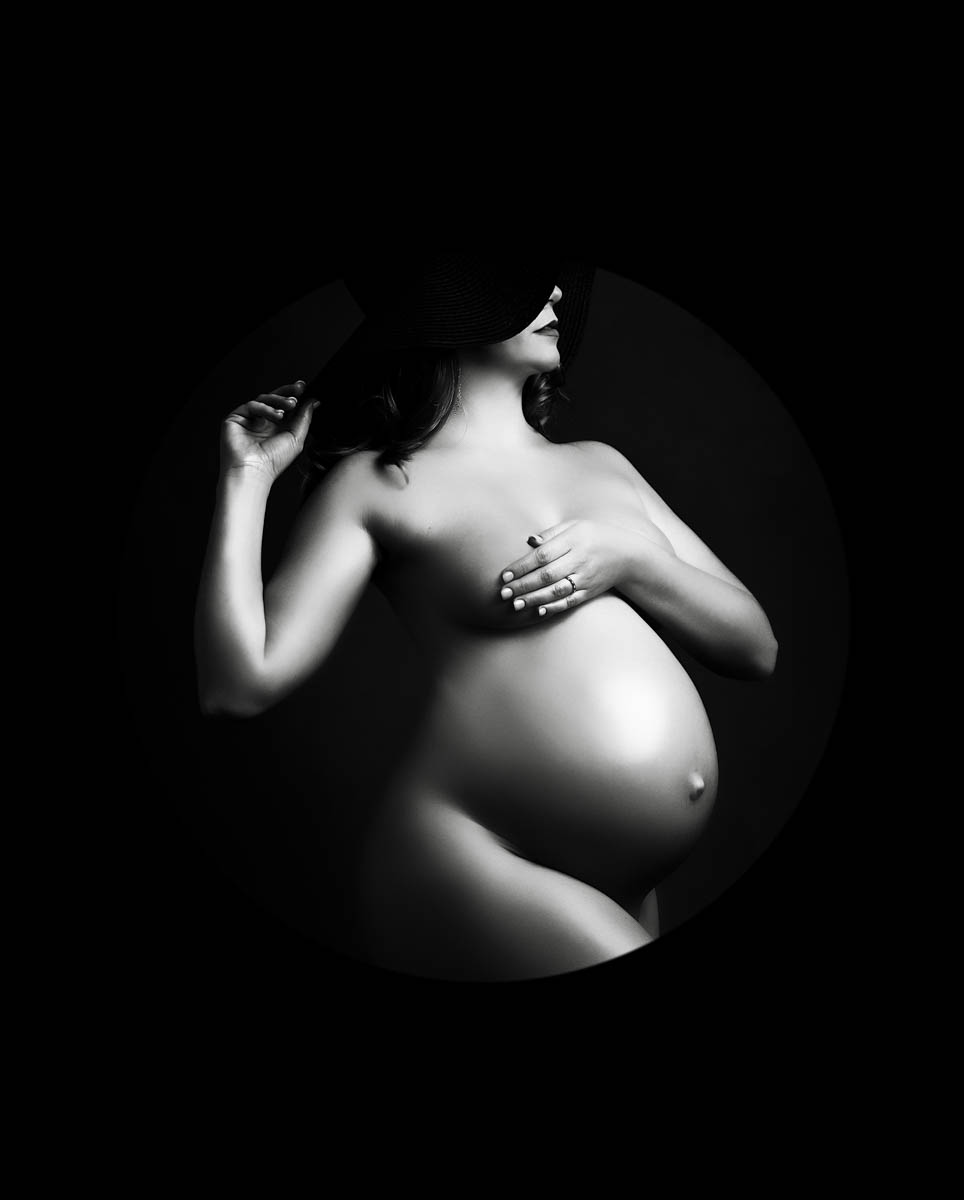 Luxury Dallas maternity portrait captured during a fine art studio maternity session