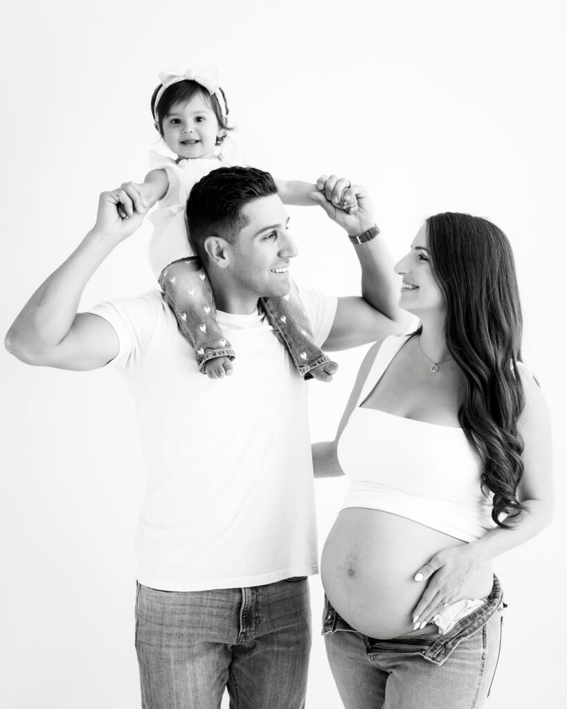Studio Maternity Photography With Toddler | Dallas Maternity Photographer 10 Dallas Family Maternity Photography With Toddler In Bright White Studio