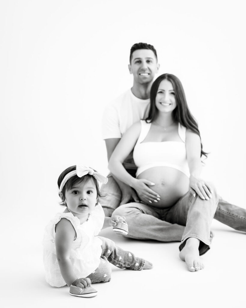 Studio Maternity Photography With Toddler | Dallas Maternity Photographer 7 Dallas Studio Maternity Photography With Toddler And Family Portraits In A Soft Neutral Setting
