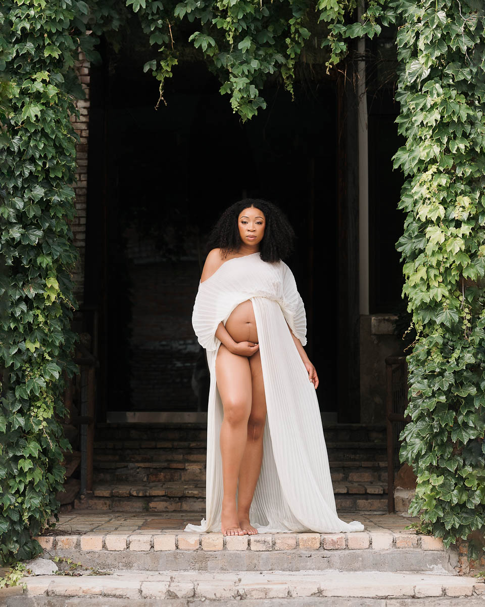 Dallas Maternity Photographer | Elegant Outdoor Pregnancy Session In Dfw 11 Fine Art Maternity Photography Dallas Dramatic Outdoor Portrait With Flowing Gown