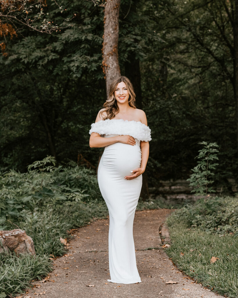 Expectant Mother During A Maternity Session At Lakeside Park In Highland Park, Texas