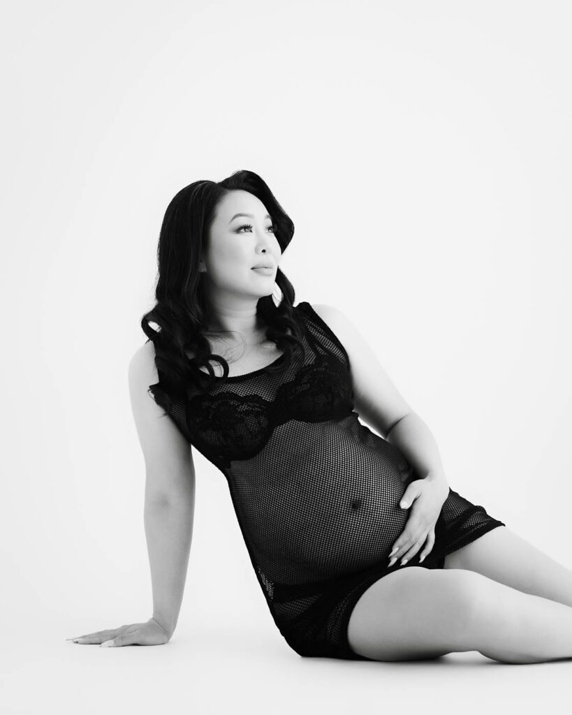 Why Black &Amp; White Maternity Portraits Never Go Out Of Style 12 Fine Art Black And White Maternity Portrait Of An Expecting Mother Wearing A Sheer Maternity Gown In Dallas.